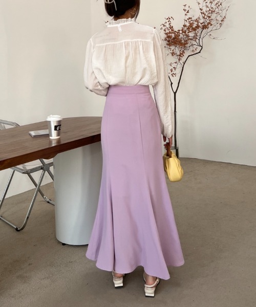 Diosfront（ディオスフロント）の「カラージョーゼットマーメイドロングスカート（スカート・レディース・ブラック/ブラウン/モカ/ネイビー/ピンク/ダークグリーン/アイボリー・L/M/S）」の17枚目の写真