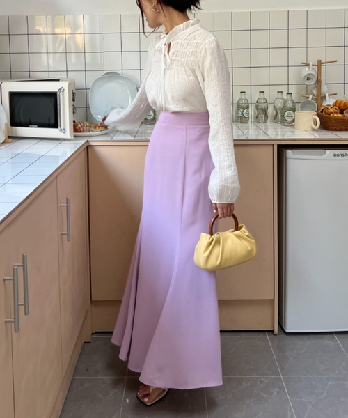 Diosfront（ディオスフロント）の「カラージョーゼットマーメイドロングスカート（スカート・レディース・ブラック/ブラウン/モカ/ネイビー/ピンク/ダークグリーン/アイボリー・L/M/S）」の18枚目の写真