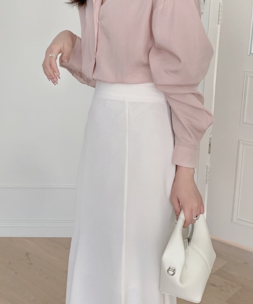 Diosfront（ディオスフロント）の「カラージョーゼットマーメイドロングスカート（スカート・レディース・ブラック/ブラウン/モカ/ネイビー/ピンク/ダークグリーン/アイボリー・L/M/S）」の12枚目の写真