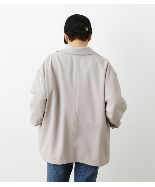 RODEO CROWNS WIDE BOWL（ロデオクラウンズワイドボウル）の「イージーシングルジャケット（テーラードジャケット・レディース・ブラック/ライトグレー/ベージュ・FREE）」の4枚目の写真