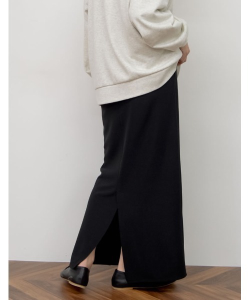 Re:EDIT（リエディ）の「[低身長サイズ有][洗濯機で洗える]リブポンチバックベンツロングタイトスカート（スカート・レディース・ピンク/ベージュ/ブルーグリーン/ブラック/ブルー/ライトブルー/ケリー/グレー・LARGE/MEDIUM/SHORT）」の13枚目の写真