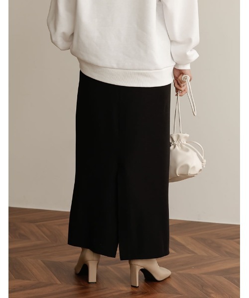 Re:EDIT（リエディ）の「[低身長サイズ有][洗濯機で洗える]リブポンチバックベンツロングタイトスカート（スカート・レディース・ピンク/ベージュ/ブルーグリーン/ブラック/ブルー/ライトブルー/ケリー/グレー・LARGE/MEDIUM/SHORT）」の10枚目の写真