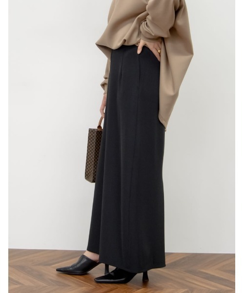 Re:EDIT（リエディ）の「[低身長サイズ有][洗濯機で洗える]リブポンチバックベンツロングタイトスカート（スカート・レディース・ピンク/ベージュ/ブルーグリーン/ブラック/ブルー/ライトブルー/ケリー/グレー・LARGE/MEDIUM/SHORT）」の16枚目の写真