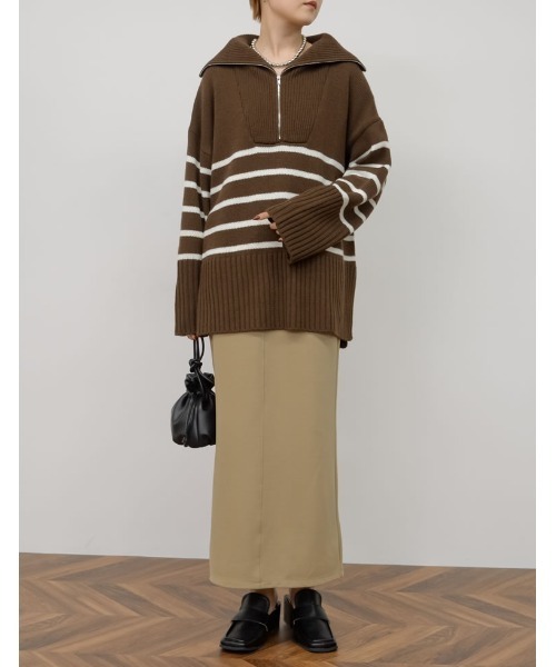 Re:EDIT（リエディ）の「[低身長サイズ有][洗濯機で洗える]リブポンチバックベンツロングタイトスカート（スカート・レディース・ピンク/ベージュ/ブルーグリーン/ブラック/ブルー/ライトブルー/ケリー/グレー・LARGE/MEDIUM/SHORT）」の20枚目の写真