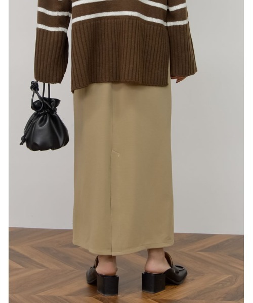 Re:EDIT（リエディ）の「[低身長サイズ有][洗濯機で洗える]リブポンチバックベンツロングタイトスカート（スカート・レディース・ピンク/ベージュ/ブルーグリーン/ブラック/ブルー/ライトブルー/ケリー/グレー・LARGE/MEDIUM/SHORT）」の19枚目の写真