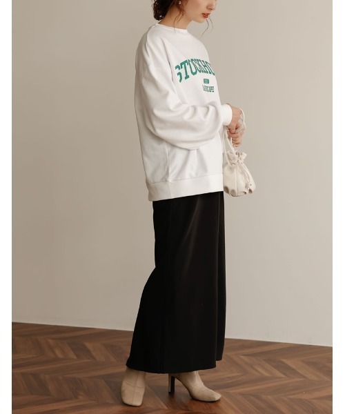 Re:EDIT（リエディ）の「[低身長サイズ有][洗濯機で洗える]リブポンチバックベンツロングタイトスカート（スカート・レディース・ピンク/ベージュ/ブルーグリーン/ブラック/ブルー/ライトブルー/ケリー/グレー・LARGE/MEDIUM/SHORT）」の11枚目の写真