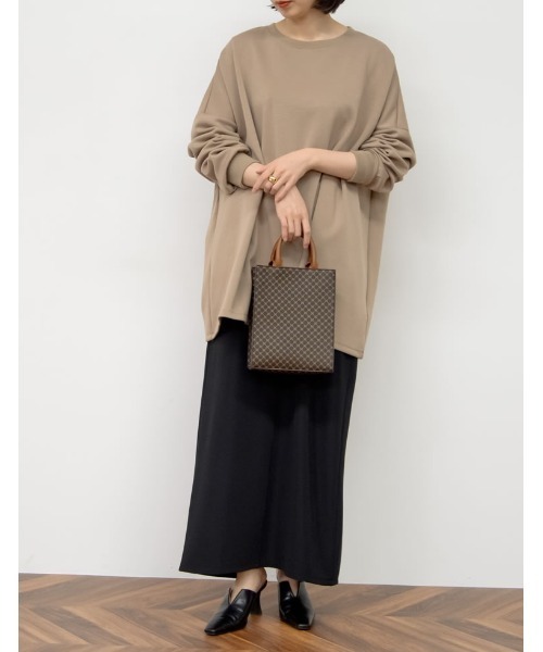 Re:EDIT（リエディ）の「[低身長サイズ有][洗濯機で洗える]リブポンチバックベンツロングタイトスカート（スカート・レディース・ピンク/ベージュ/ブルーグリーン/ブラック/ブルー/ライトブルー/ケリー/グレー・LARGE/MEDIUM/SHORT）」の17枚目の写真