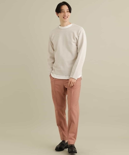 a.v.v（アーヴェヴェ）の「【洗濯機で洗える】メランジクルーネックニット（ニット/セーター・メンズ・クリーム/ライトグレー/グリーン・48/46/44/50）」の6枚目の写真