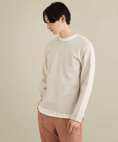 a.v.v（アーヴェヴェ）の「【洗濯機で洗える】メランジクルーネックニット（ニット/セーター・メンズ・クリーム/ライトグレー/グリーン・48/46/44/50）」の21枚目の写真
