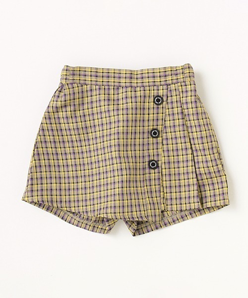 X-girl Stages(エックスガールステージス)の「カラフルギンガムチェックスカパン(スラックス・キッズ・クリーム/ベージュ・100cm/110cm/120cm/130cm/140cm/90cm)」の1枚目の写真