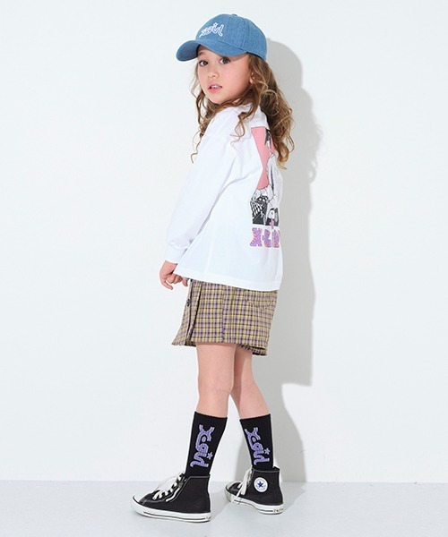 X-girl Stages(エックスガールステージス)の「カラフルギンガムチェックスカパン(スラックス・キッズ・クリーム/ベージュ・100cm/110cm/120cm/130cm/140cm/90cm)」の17枚目の写真