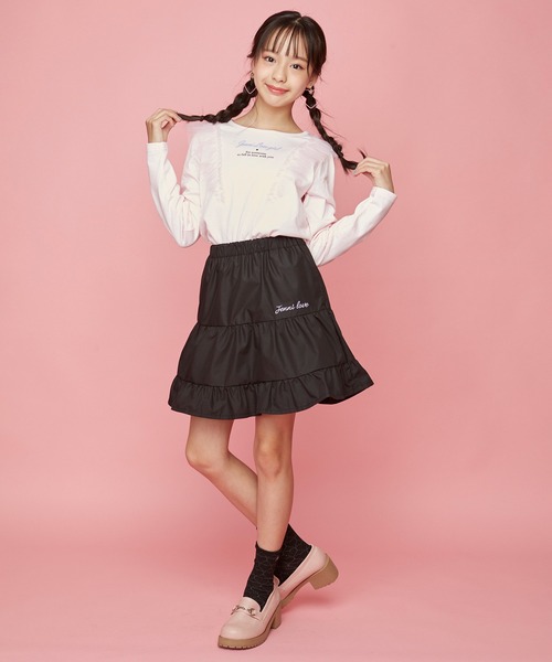 JENNI love（ジェニィラブ）の「シンプルロゴティアードスカパン（その他パンツ・キッズ・ミント/ベージュ/ブラック・160cm/130cm/150cm/140cm）」の4枚目の写真