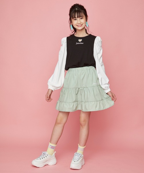 JENNI love（ジェニィラブ）の「シンプルロゴティアードスカパン（その他パンツ・キッズ・ミント/ベージュ/ブラック・160cm/130cm/150cm/140cm）」の7枚目の写真