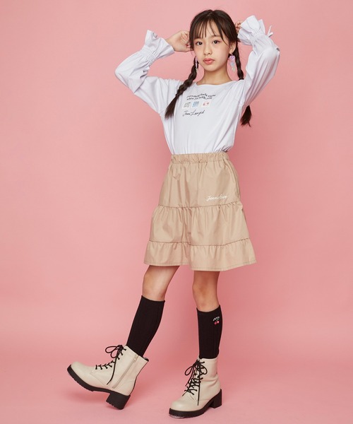 JENNI love（ジェニィラブ）の「シンプルロゴティアードスカパン（その他パンツ・キッズ・ミント/ベージュ/ブラック・160cm/130cm/150cm/140cm）」の5枚目の写真