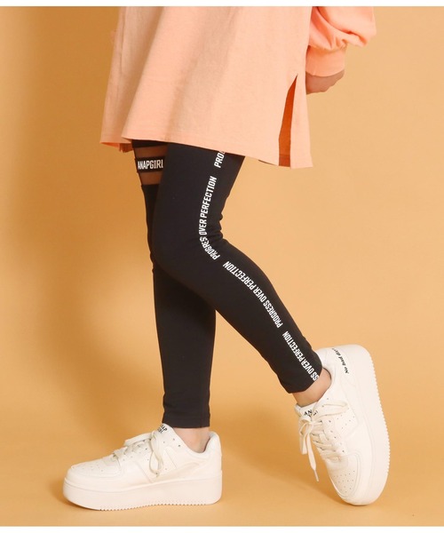 ANAP GｉRL（アナップガール）の「切替デザインレギンス（レギンス/スパッツ・キッズ・ブラック・S/M/XS）」の6枚目の写真