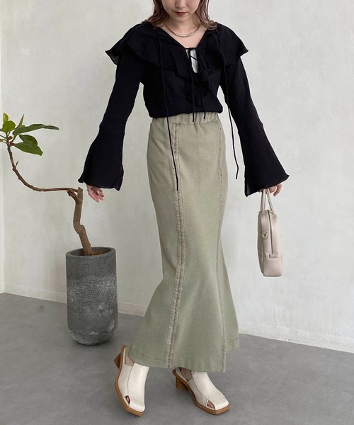 CAPRICIEUX LE'MAGE(カプリシューレマージュ)の「2WAYラッフルカラーブラウス(シャツ/ブラウス・レディース・ホワイト/ブラック/ピンク・FREE)」の11枚目の写真