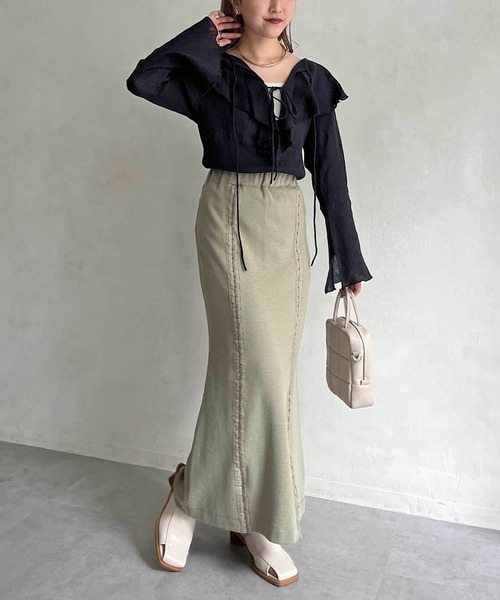 CAPRICIEUX LE'MAGE(カプリシューレマージュ)の「2WAYラッフルカラーブラウス(シャツ/ブラウス・レディース・ホワイト/ブラック/ピンク・FREE)」の12枚目の写真