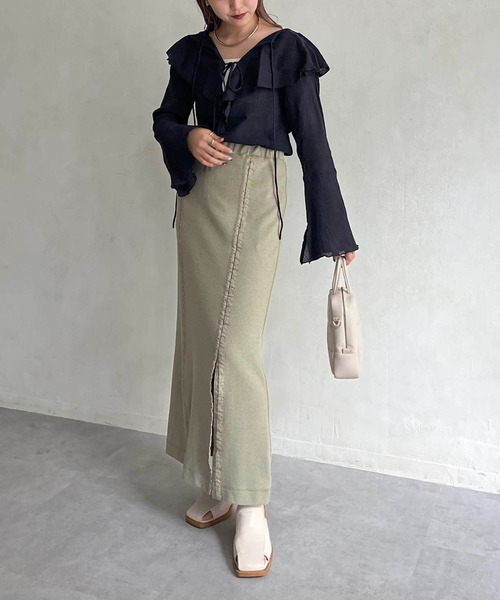 CAPRICIEUX LE'MAGE(カプリシューレマージュ)の「2WAYラッフルカラーブラウス(シャツ/ブラウス・レディース・ホワイト/ブラック/ピンク・FREE)」の13枚目の写真