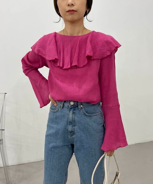 CAPRICIEUX LE'MAGE(カプリシューレマージュ)の「2WAYラッフルカラーブラウス(シャツ/ブラウス・レディース・ホワイト/ブラック/ピンク・FREE)」の17枚目の写真