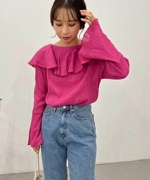 CAPRICIEUX LE'MAGE(カプリシューレマージュ)の「2WAYラッフルカラーブラウス(シャツ/ブラウス・レディース・ホワイト/ブラック/ピンク・FREE)」の18枚目の写真