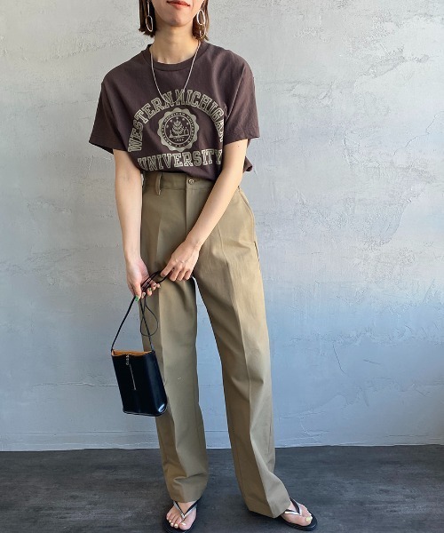 THE SHINZONE（ザ　シンゾーン）の「[THE SHINZONE/ザ シンゾーン] 別注 WESTERN MICHIGAN カレッジロゴプリントTシャツ（Tシャツ/カットソー・レディース・ベージュ/ブラウン/パープル・F）」の14枚目の写真