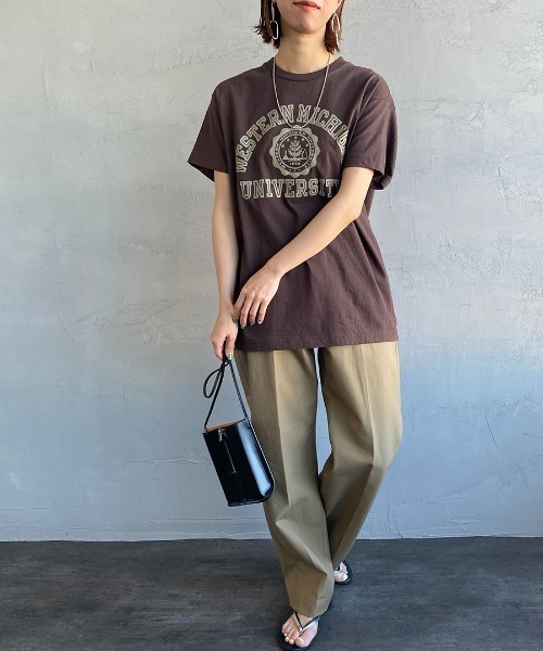THE SHINZONE（ザ　シンゾーン）の「[THE SHINZONE/ザ シンゾーン] 別注 WESTERN MICHIGAN カレッジロゴプリントTシャツ（Tシャツ/カットソー・レディース・ベージュ/ブラウン/パープル・F）」の15枚目の写真