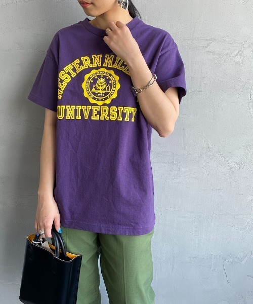 THE SHINZONE（ザ　シンゾーン）の「[THE SHINZONE/ザ シンゾーン] 別注 WESTERN MICHIGAN カレッジロゴプリントTシャツ（Tシャツ/カットソー・レディース・ベージュ/ブラウン/パープル・F）」の12枚目の写真