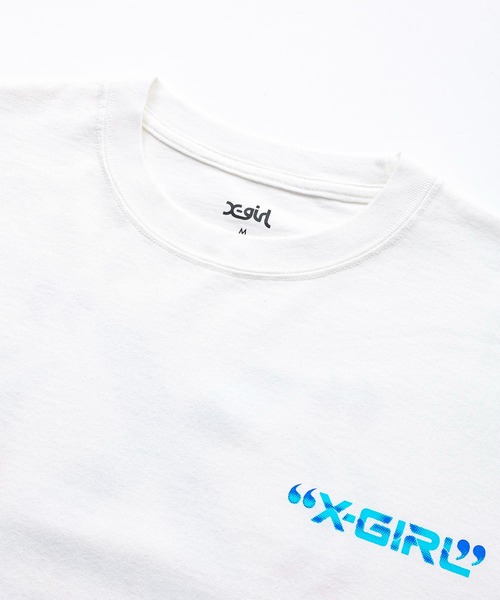 X-girl（エックスガール）の「X-GENERATION S/S TEE（Tシャツ/カットソー・レディース・チャコール/オレンジ/ホワイト・L/S/XL/M）」の7枚目の写真