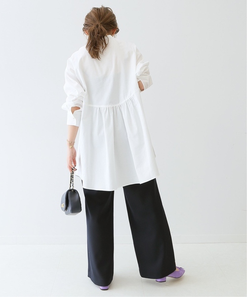 SLOBE IENA（スローブイエナ）の「《追加》コットンチュニックブラウス◆（シャツ/ブラウス・レディース・サックスブルー/ブルー系その他/ホワイト・FREE）」の8枚目の写真