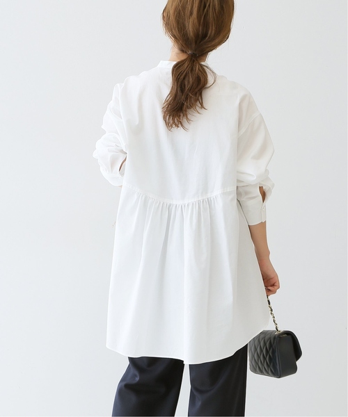 SLOBE IENA（スローブイエナ）の「《追加》コットンチュニックブラウス◆（シャツ/ブラウス・レディース・サックスブルー/ブルー系その他/ホワイト・FREE）」の11枚目の写真