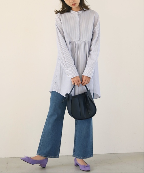 SLOBE IENA（スローブイエナ）の「《追加》コットンチュニックブラウス◆（シャツ/ブラウス・レディース・サックスブルー/ブルー系その他/ホワイト・FREE）」の19枚目の写真