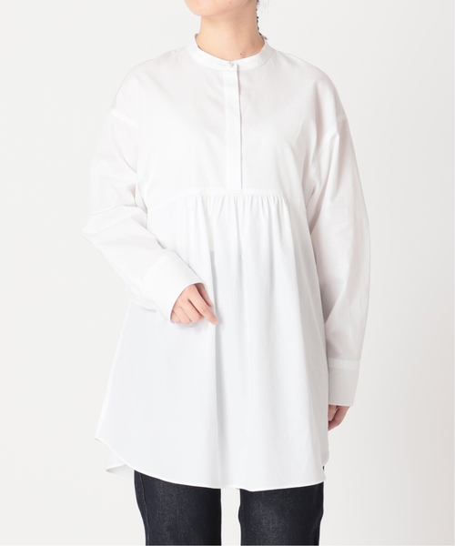 【新品タグ付き】　SLOBE IENA コットンチュニックブラウス　ホワイト SLOBE IENA（スローブイエナ）の「《追加》コットンチュニック