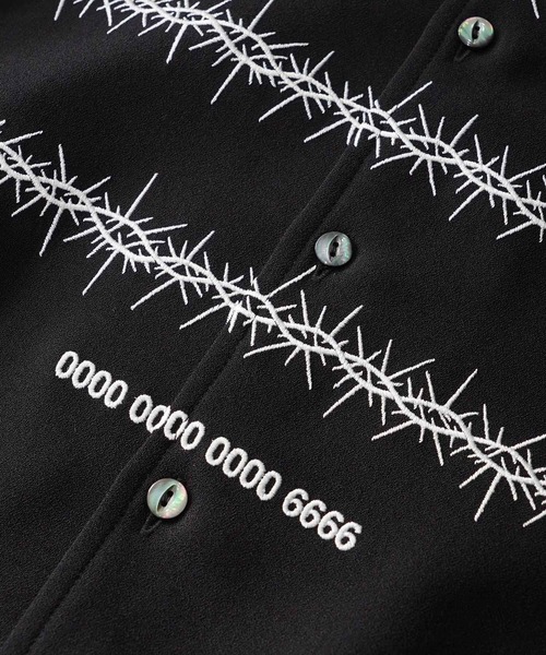 SHAREEF（シャリーフ）の「"BARBED WIRE"emb. S/S SHIRTS（シャツ/ブラウス・メンズ・ブラック/グリーン/ホワイト系その他・1/2/3）」の9枚目の写真