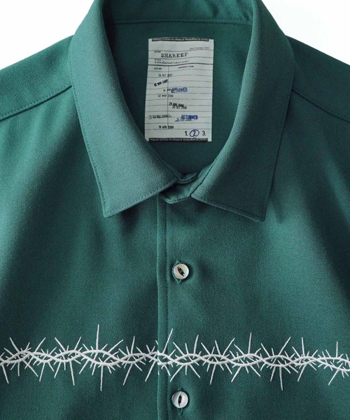 SHAREEF（シャリーフ）の「"BARBED WIRE"emb. S/S SHIRTS（シャツ/ブラウス・メンズ・ブラック/グリーン/ホワイト系その他・1/2/3）」の13枚目の写真