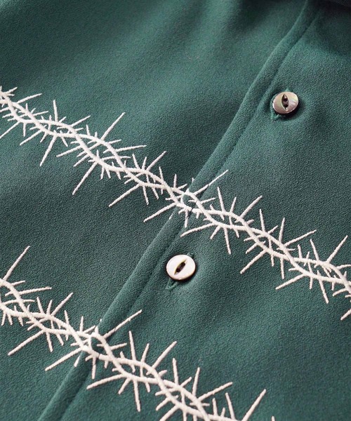 SHAREEF（シャリーフ）の「"BARBED WIRE"emb. S/S SHIRTS（シャツ/ブラウス・メンズ・ブラック/グリーン/ホワイト系その他・1/2/3）」の14枚目の写真