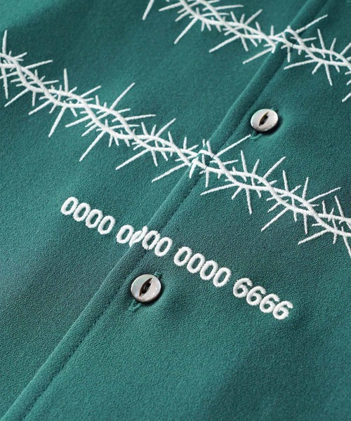 SHAREEF（シャリーフ）の「"BARBED WIRE"emb. S/S SHIRTS（シャツ/ブラウス・メンズ・ブラック/グリーン/ホワイト系その他・1/2/3）」の16枚目の写真