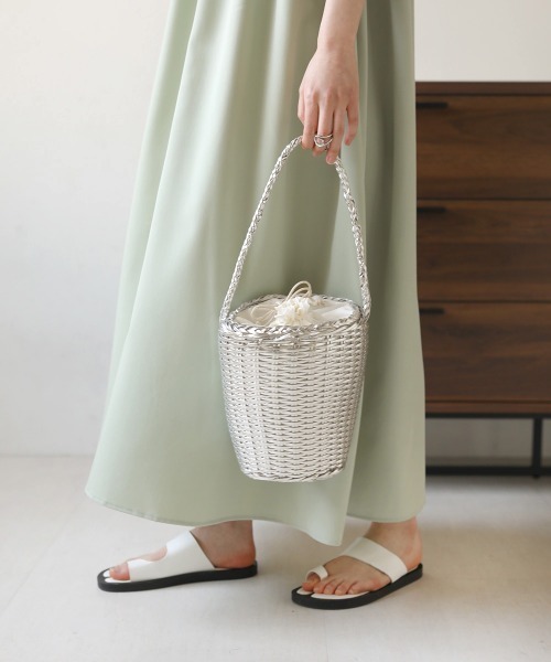 Bab（バブ）の「シルバーカラーカゴバッグ（かごバッグ・レディース・シルバー・ONESIZE）」の6枚目の写真