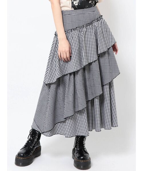 jouetie（ジュエティ）の「イレギュラーフリルスカート（スカート・レディース・ブルー/その他1/ブラック・MEDIUM）」の4枚目の写真