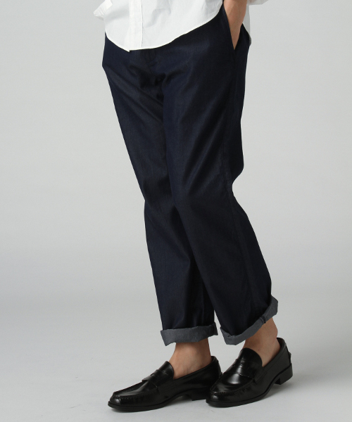 417 EDIFICE（フォーワンセブンエディフィス）の「◇デニムスラックスパンツ（デニムパンツ・メンズ・ネイビー/ブルー・LARGE/MEDIUM/SMALL）」の4枚目の写真