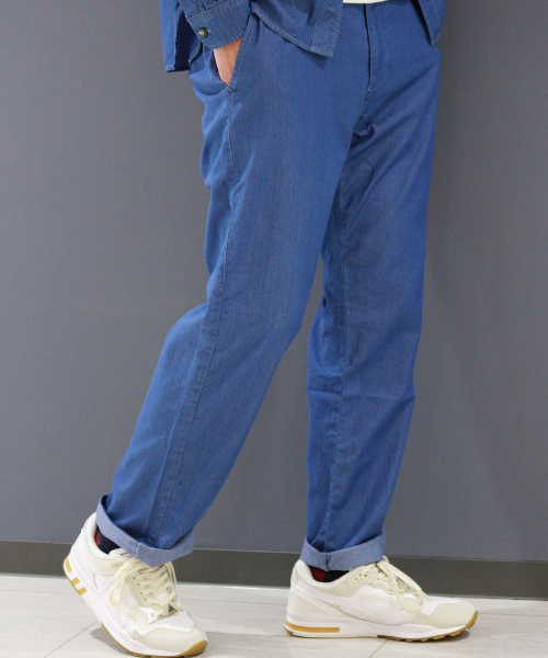 417 EDIFICE（フォーワンセブンエディフィス）の「◇デニムスラックスパンツ（デニムパンツ・メンズ・ネイビー/ブルー・LARGE/MEDIUM/SMALL）」の18枚目の写真