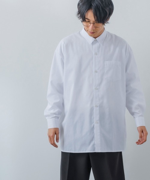 improves（インプローブス）の「【improves】ルーズフィット オーバーサイズ レギュラーカラー 長袖シャツ（シャツ/ブラウス・メンズ・ダークブラウン/ブラック/サックスブルー/グレイッシュベージュ/ホワイト・LARGE/MEDIUM）」の10枚目の写真