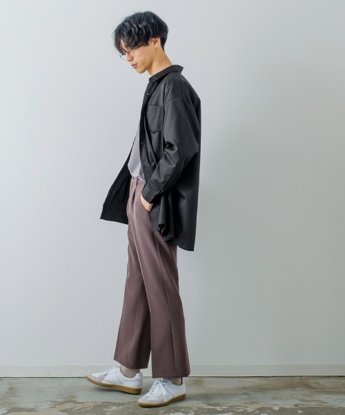 improves（インプローブス）の「【improves】ルーズフィット オーバーサイズ レギュラーカラー 長袖シャツ（シャツ/ブラウス・メンズ・ダークブラウン/ブラック/サックスブルー/グレイッシュベージュ/ホワイト・LARGE/MEDIUM）」の11枚目の写真