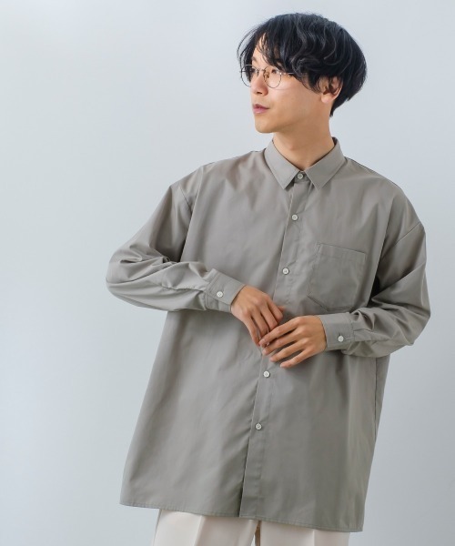 improves（インプローブス）の「【improves】ルーズフィット オーバーサイズ レギュラーカラー 長袖シャツ（シャツ/ブラウス・メンズ・ダークブラウン/ブラック/サックスブルー/グレイッシュベージュ/ホワイト・LARGE/MEDIUM）」の12枚目の写真