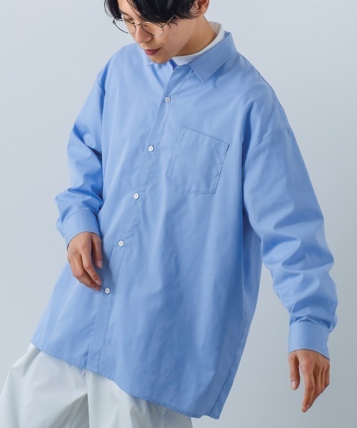 improves（インプローブス）の「【improves】ルーズフィット オーバーサイズ レギュラーカラー 長袖シャツ（シャツ/ブラウス・メンズ・ダークブラウン/ブラック/サックスブルー/グレイッシュベージュ/ホワイト・LARGE/MEDIUM）」の13枚目の写真