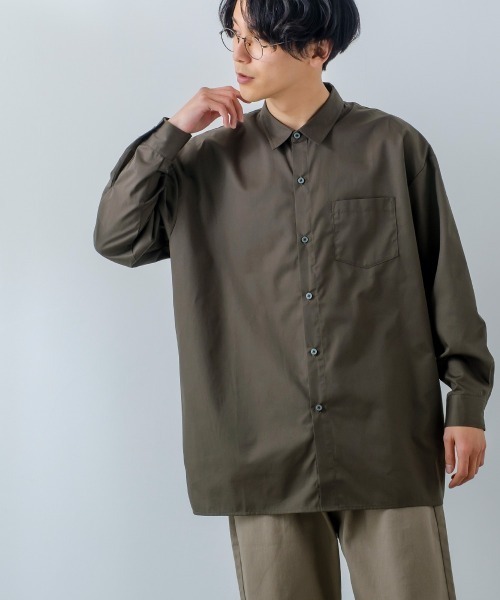 improves（インプローブス）の「【improves】ルーズフィット オーバーサイズ レギュラーカラー 長袖シャツ（シャツ/ブラウス・メンズ・ダークブラウン/ブラック/サックスブルー/グレイッシュベージュ/ホワイト・LARGE/MEDIUM）」の16枚目の写真