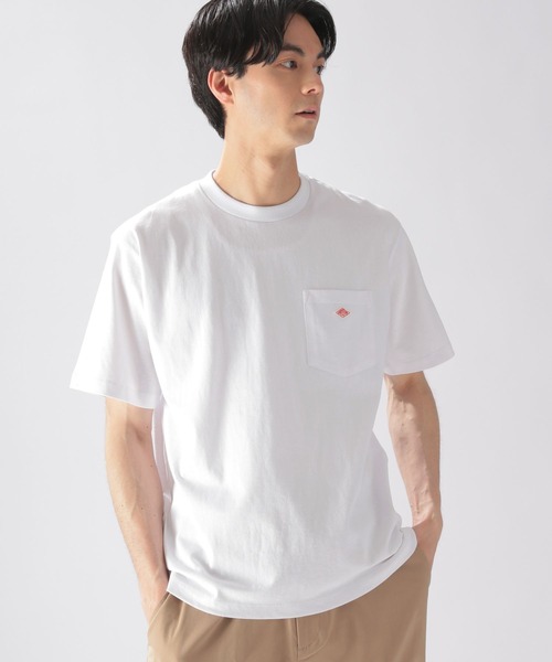 DANTON(ダントン)の「【DANTON(ダントン)】クルーネックポケットTシャツ(Tシャツ/カットソー・メンズ・ホワイト/ブラック/アイボリー・LARGE)」の2枚目の写真