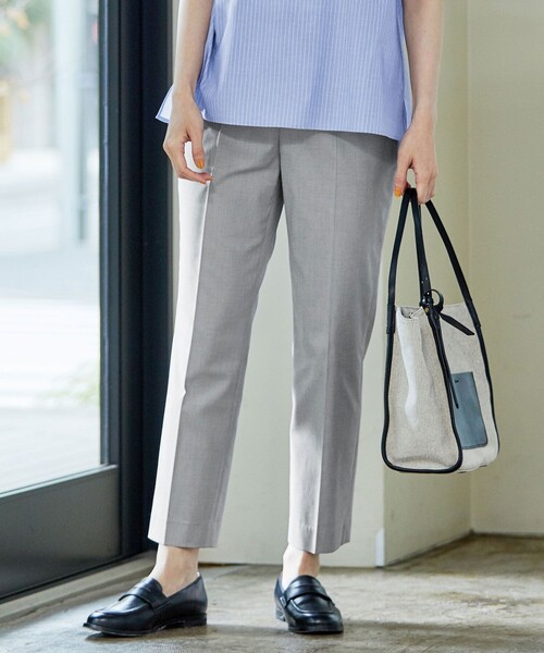 J.PRESS（ジェイプレス）の「【洗える・撥水・防汚】コットンFITTYシャーク テーパード パンツ（その他パンツ・レディース・ダルブルー系/ブラウン系/ライトグレー系/ネイビー系/ピンク系/ベージュ系・T15/T13/T17）」の2枚目の写真
