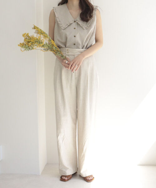 fredy emue（フレディエミュ）の「チェックBIG衿ブラウス（シャツ/ブラウス・レディース・ベージュ系その他/グリーン系その他/ブルー系その他・38）」の16枚目の写真