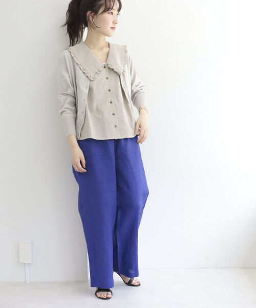 fredy emue（フレディエミュ）の「チェックBIG衿ブラウス（シャツ/ブラウス・レディース・ベージュ系その他/グリーン系その他/ブルー系その他・38）」の22枚目の写真