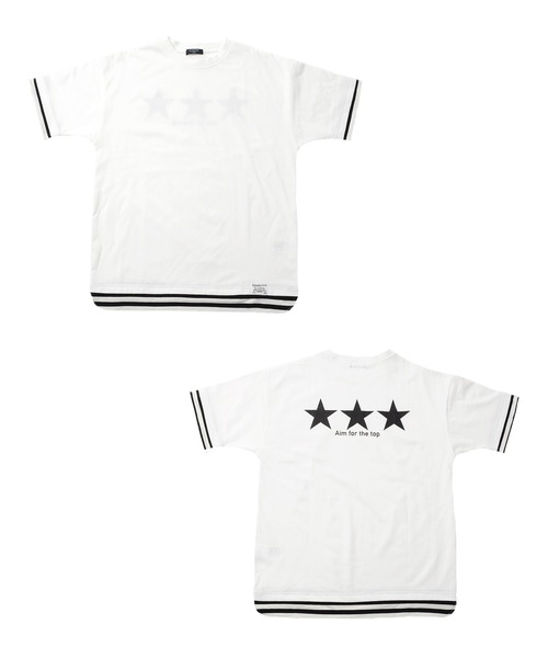 GLAZOS（グラソス）の「天竺・接触冷感ドロップショルダーバックスタープリント半袖Ｔシャツ（Tシャツ/カットソー・キッズ・ホワイト/ブラック・130cm/140cm/150cm/160cm/170cm）」の2枚目の写真